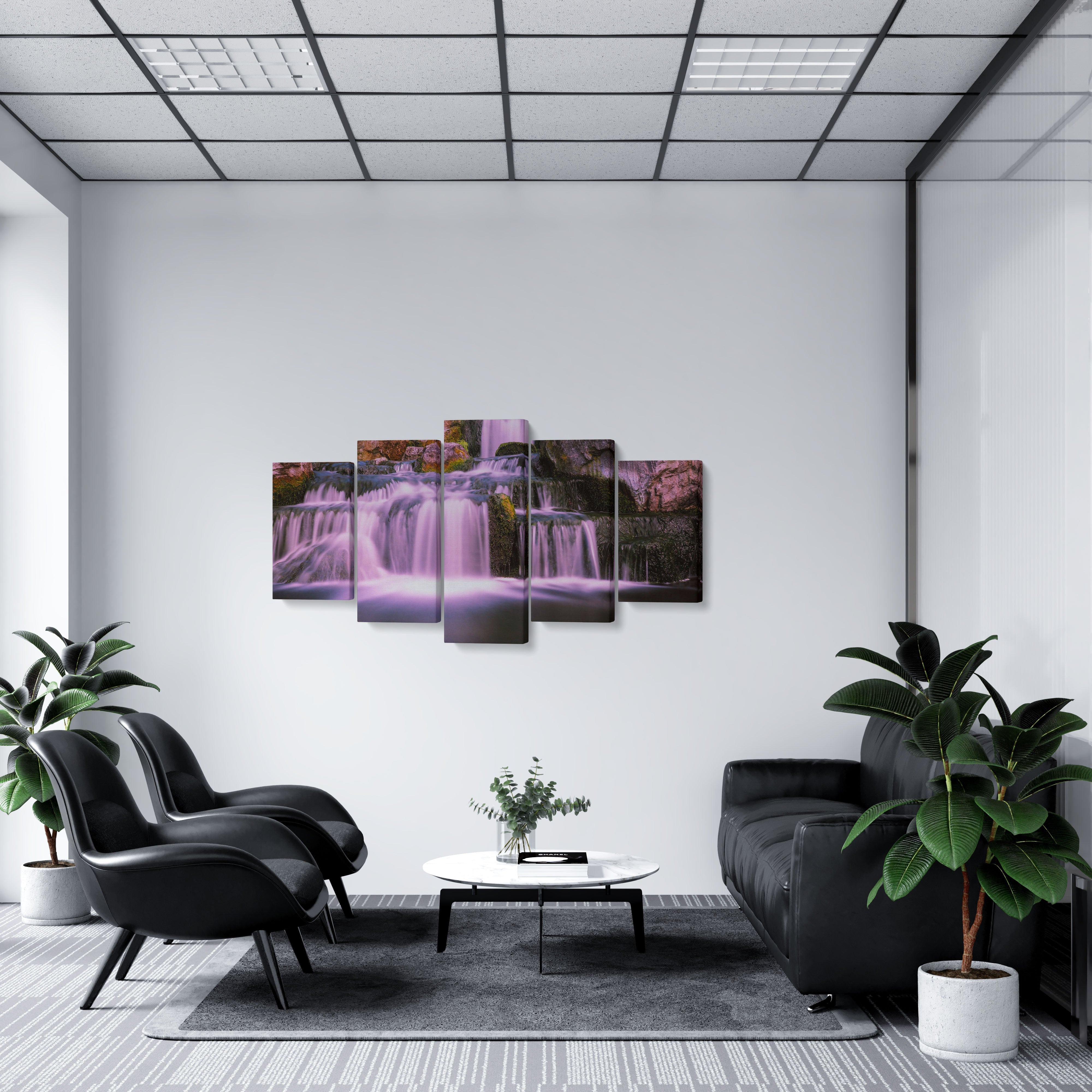 Tablou MultiCanvas 5 piese Pink Waterfall clevny.ro