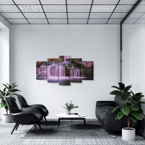 Tablou MultiCanvas 5 piese Pink Waterfall clevny.ro