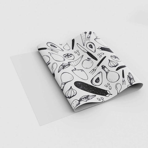 Autocolant bucătărie Black and White Food Pattern - clevny.ro