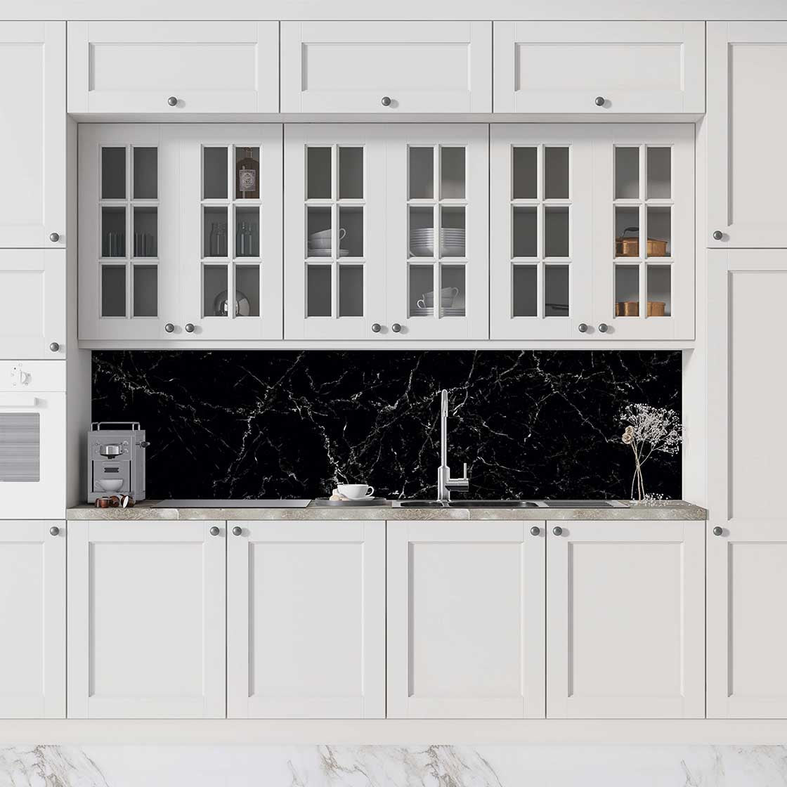 Autocolant bucătărie Black Marble - clevny.ro