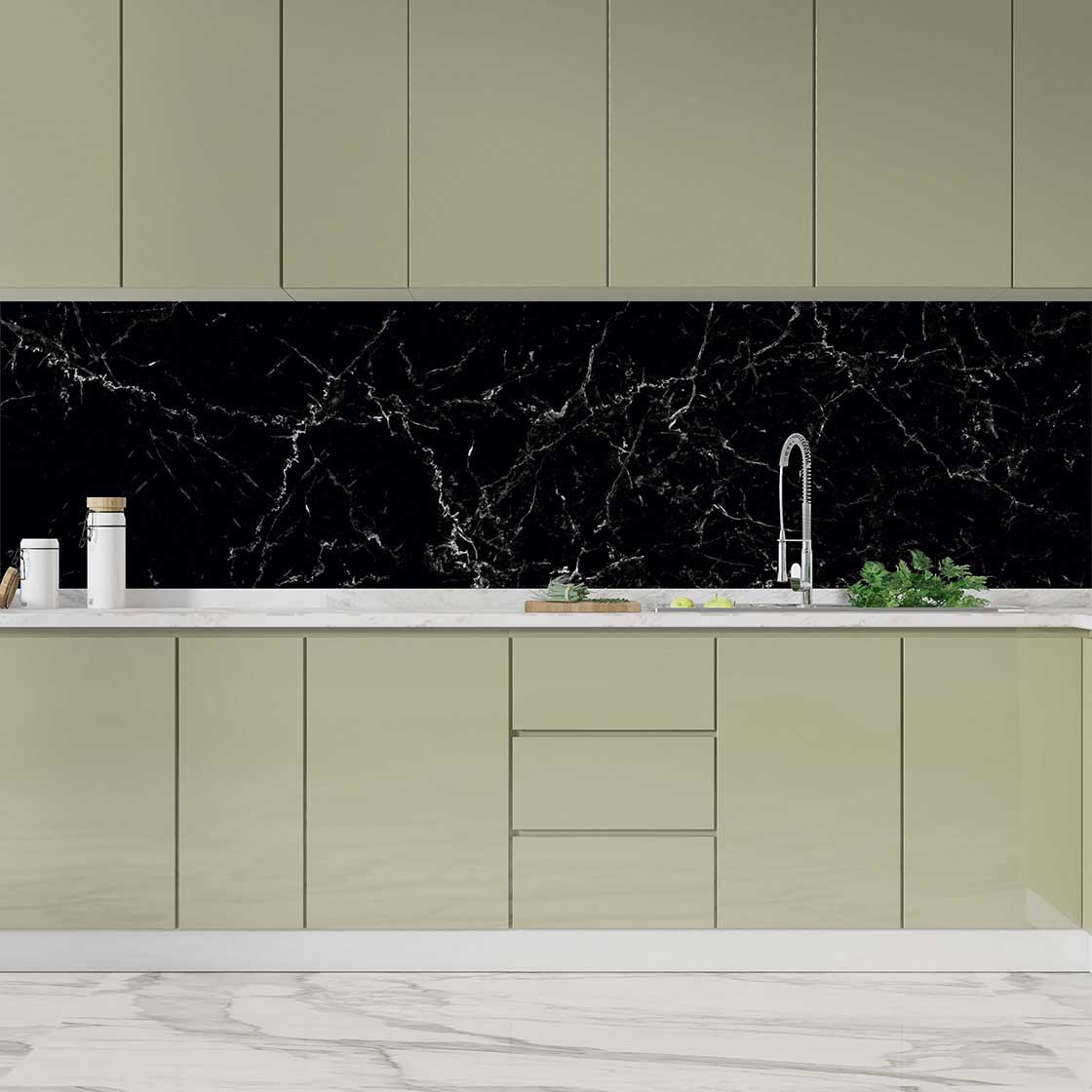 Autocolant bucătărie Black Marble - clevny.ro