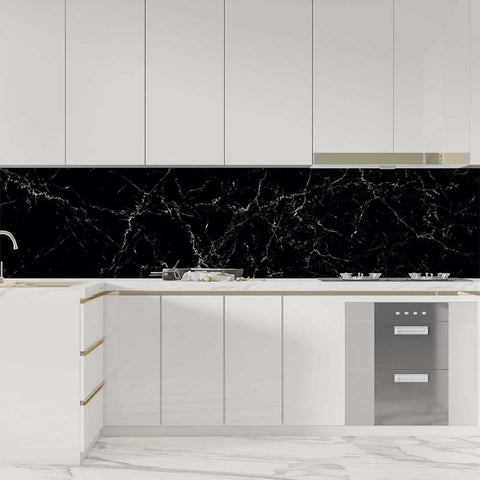 Autocolant bucătărie Black Marble - clevny.ro
