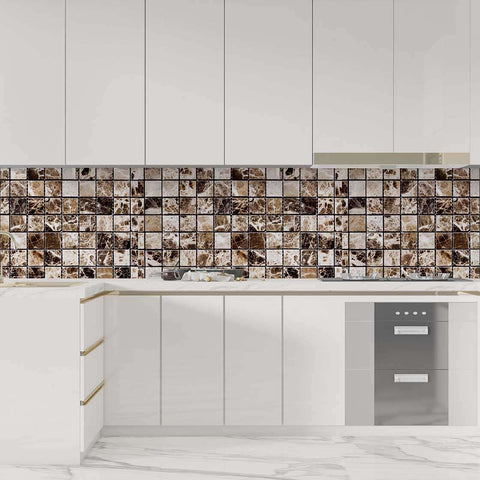 Autocolant bucătărie Brown and White Marble Wall - clevny.ro