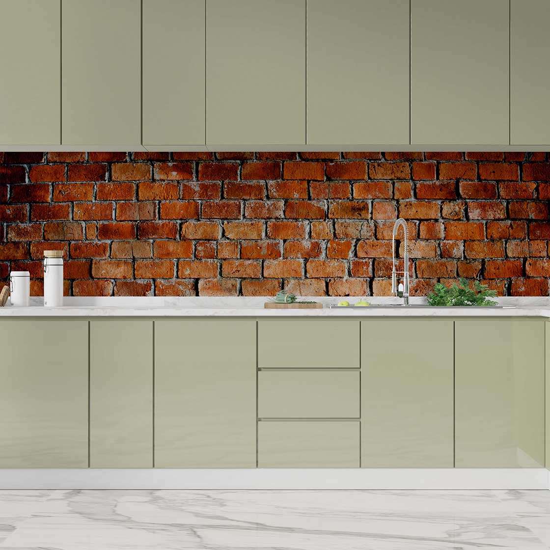 Autocolant bucătărie Brown Brick - clevny.ro