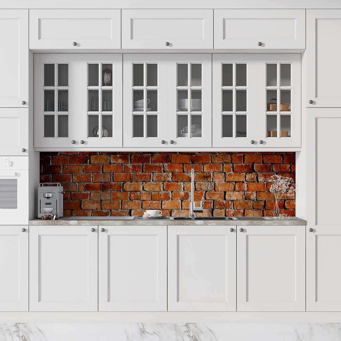 Autocolant bucătărie Brown Brick - clevny.ro