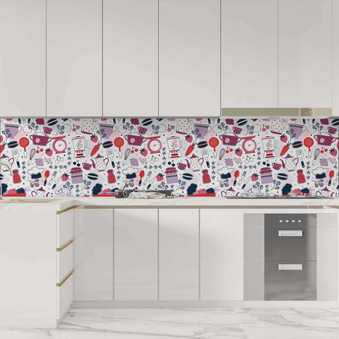Autocolant bucătărie Colorful Kitchen Pattern - clevny.ro