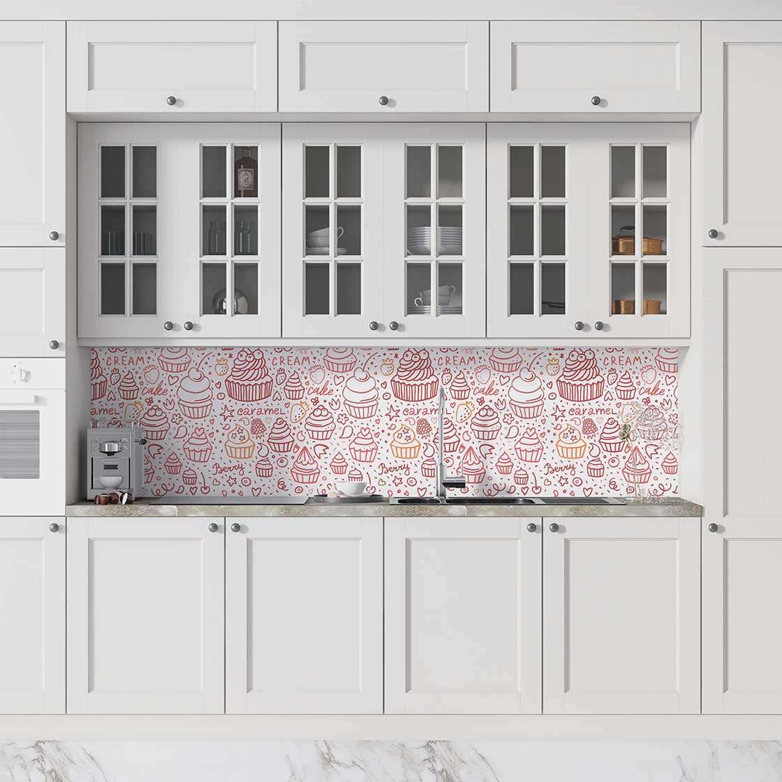 Autocolant bucătărie Cream Caramel Berry - clevny.ro