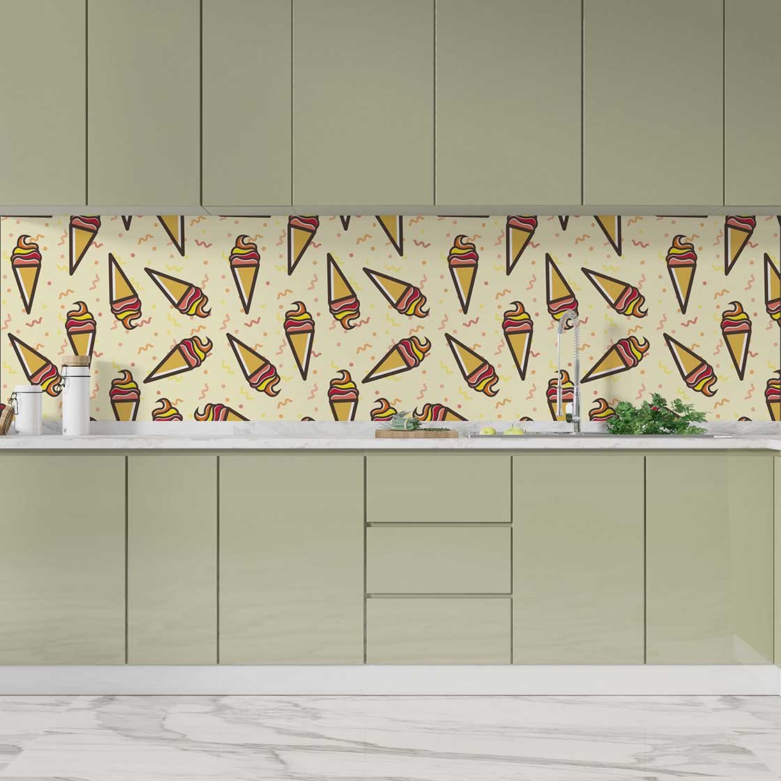 Autocolant bucătărie Icecream Pattern - clevny.ro