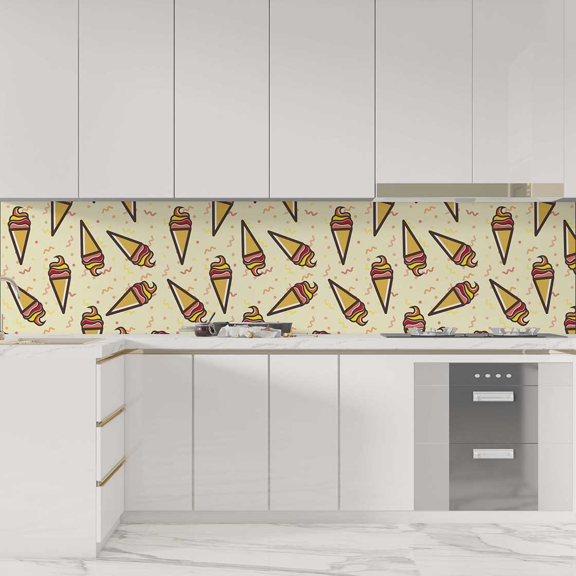 Autocolant bucătărie Icecream Pattern - clevny.ro