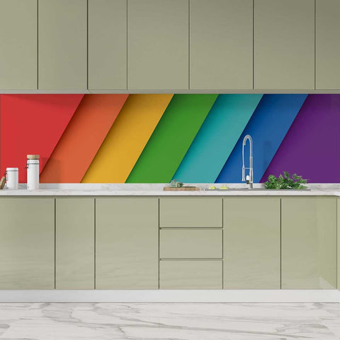 Autocolant bucătărie Rainbow Stripes - clevny.ro