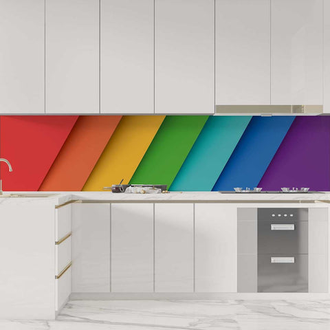 Autocolant bucătărie Rainbow Stripes - clevny.ro