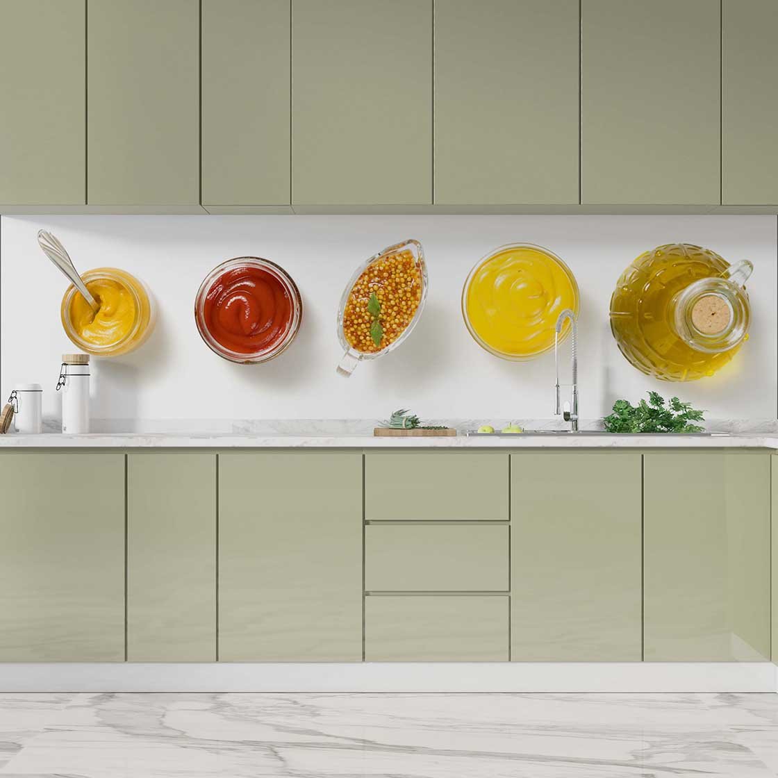 Autocolant bucătărie Tomato Sauce and Mustard - clevny.ro