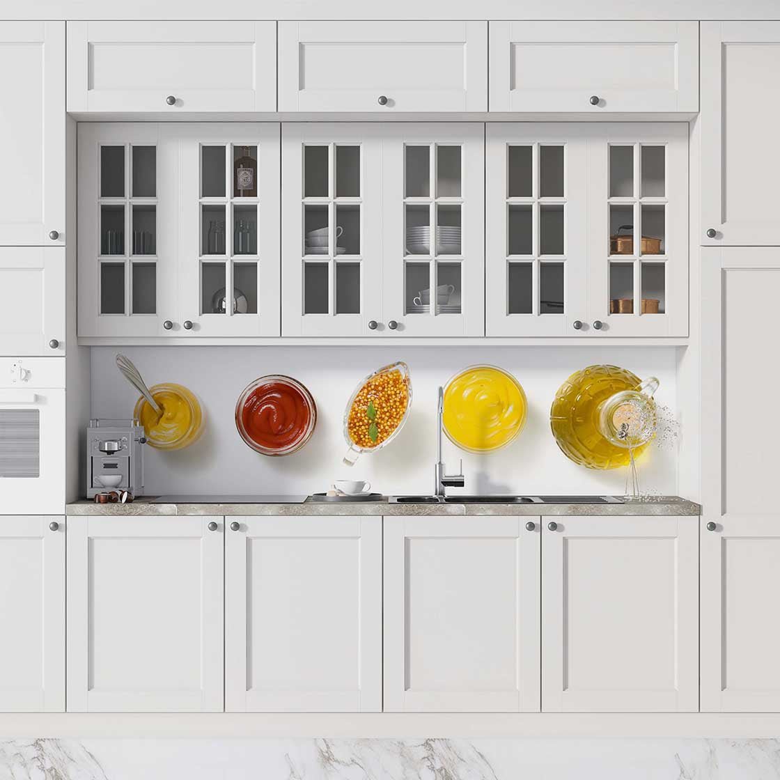 Autocolant bucătărie Tomato Sauce and Mustard - clevny.ro