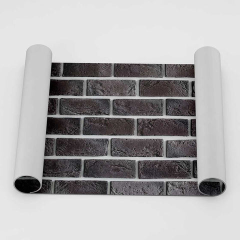 Autocolant Mobilă Dark Brown Brick Wall - clevny.ro