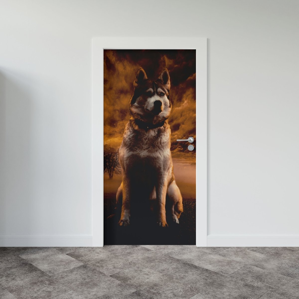 Autocolant ușă Big Dog in Nature - clevny.ro