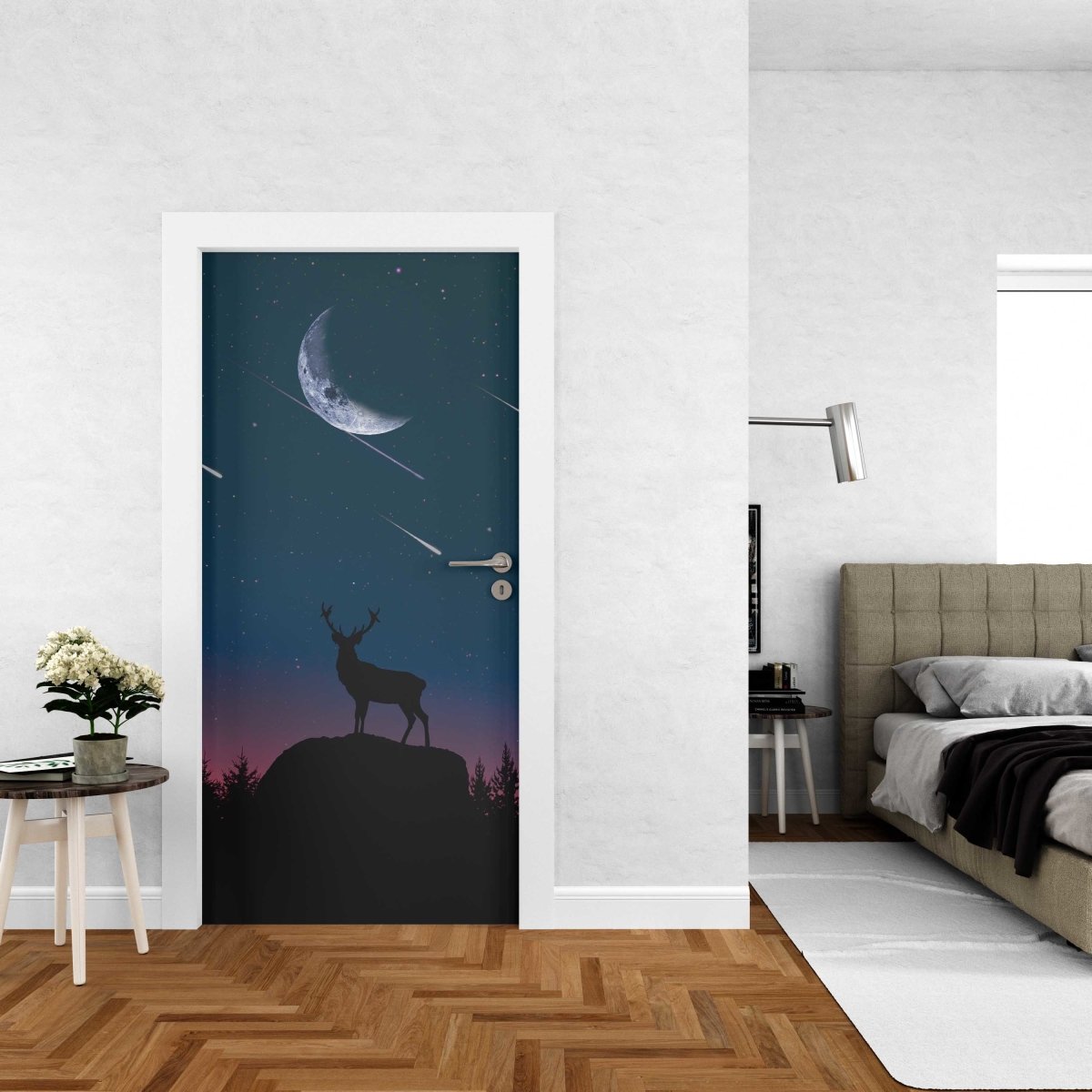 Autocolant ușă Deer Silhouette - clevny.ro