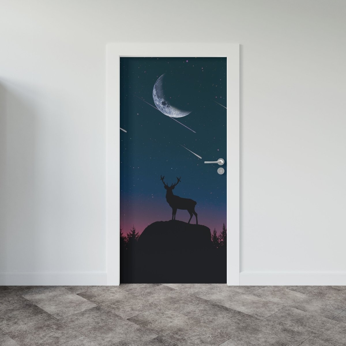 Autocolant ușă Deer Silhouette - clevny.ro