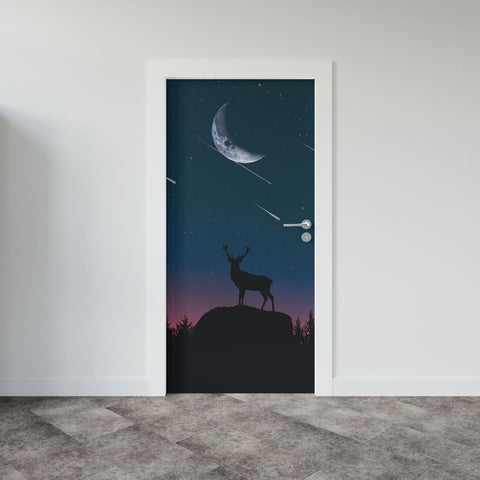 Autocolant ușă Deer Silhouette - clevny.ro