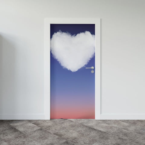 Autocolant ușă Heart Cloud - clevny.ro