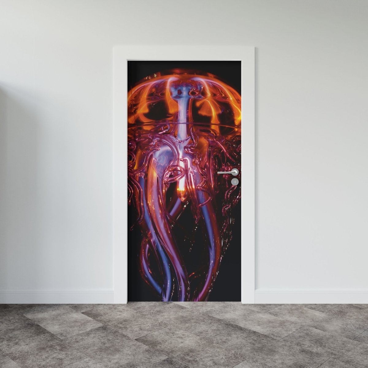 Autocolant ușă Luminous Jellyfish - clevny.ro
