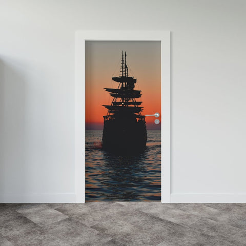Autocolant ușă Sea Ship Boat - clevny.ro