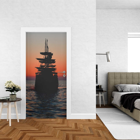 Autocolant ușă Sea Ship Boat - clevny.ro