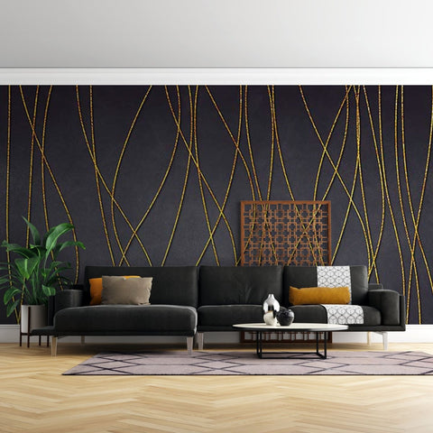 Fototapet Curved Golden Lines - clevny.ro