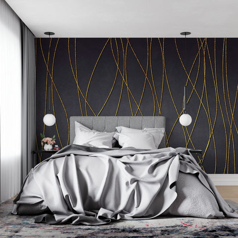 Fototapet Curved Golden Lines - clevny.ro