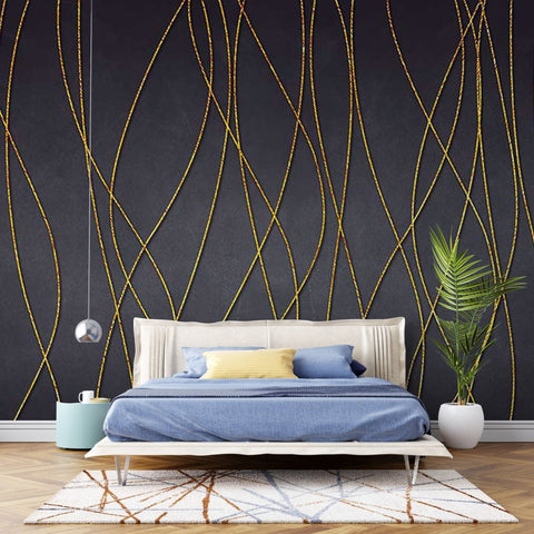 Fototapet Curved Golden Lines - clevny.ro