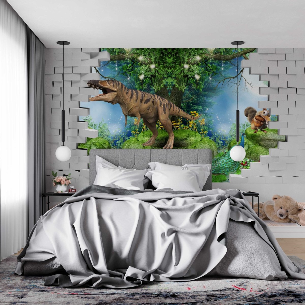 Fototapet Dinosaurs and Squirrels - clevny.ro