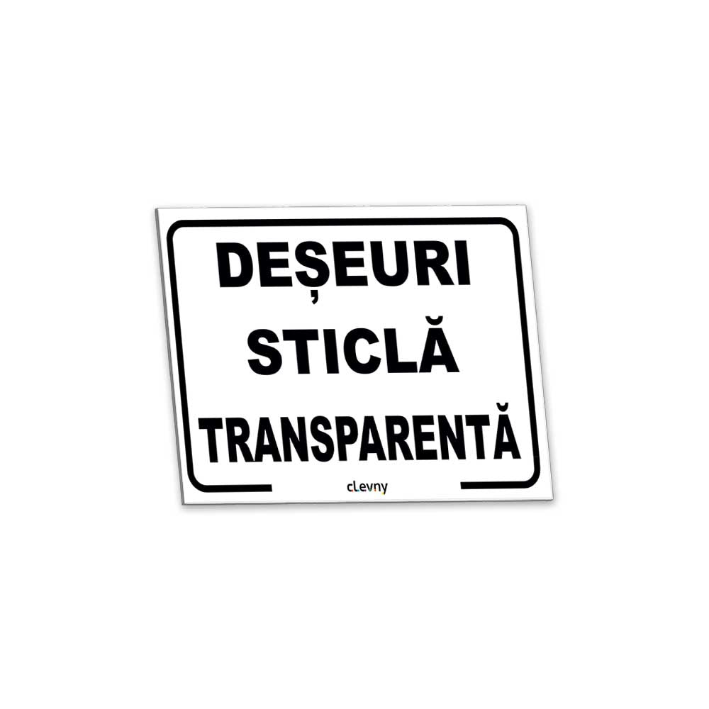 Indicator Deșeuri sticlă transparentă - clevny.ro