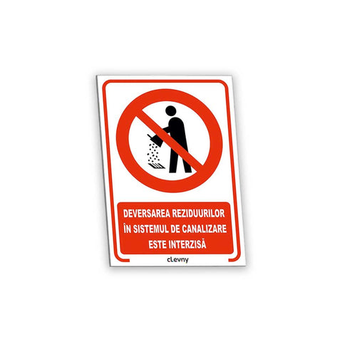 Indicator Deversarea reziduurilor în sistemul de canalizare este strict interzisă - clevny.ro