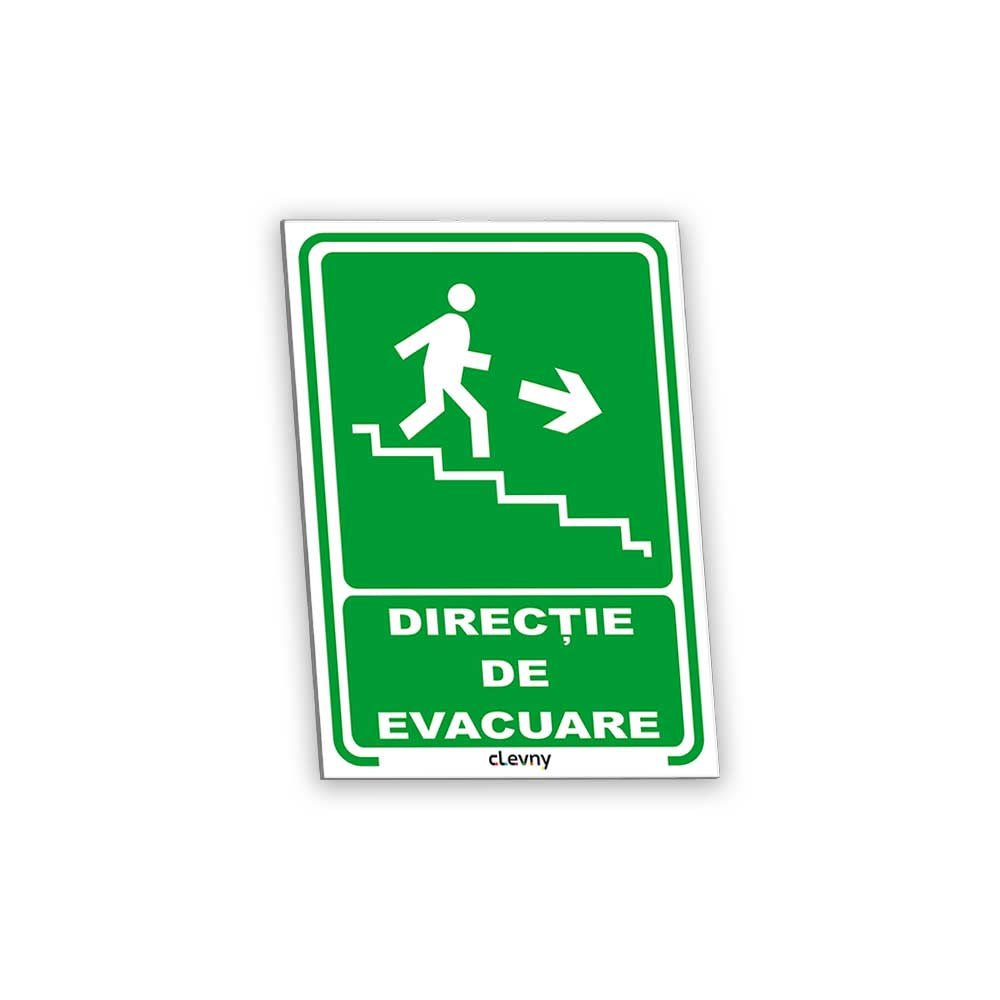 Indicator Direcție de evacuare scări dreapta jos - clevny.ro