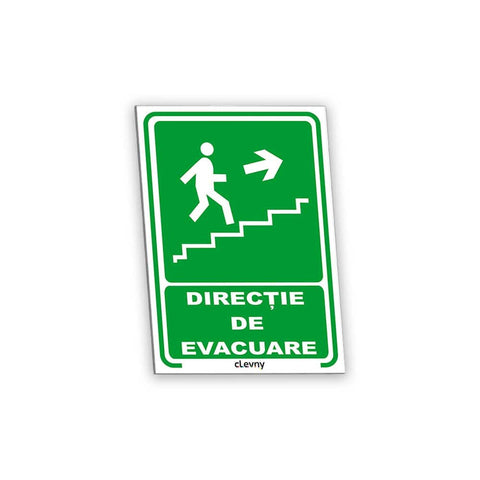 Indicator Direcție de evacuare scări dreapta sus - clevny.ro