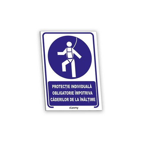 Indicator Protecție individuală obligatorie împotriva căderilor de la înălțime - clevny.ro