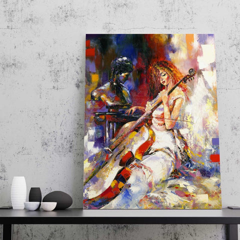 Ofertă Tablou Canvas Girl and a Violoncello - clevny.ro