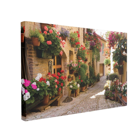Ofertă Tablou Canvas Medieval Alley with Flowers in Spello - clevny.ro