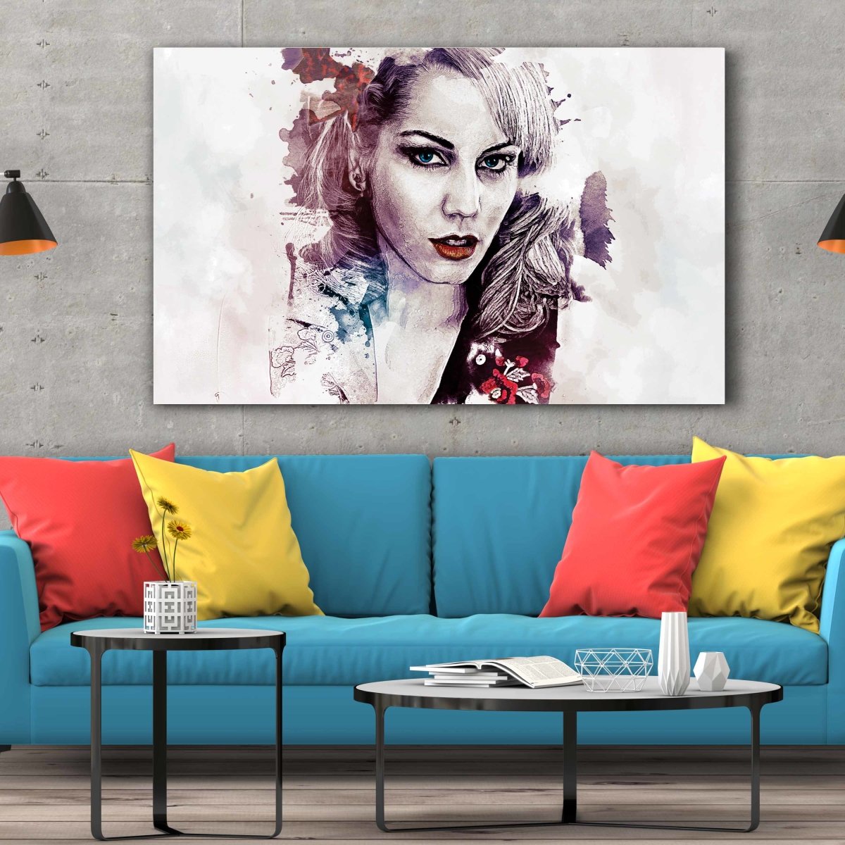 Tablou Canvas Abstract Girl Painted - clevny.ro