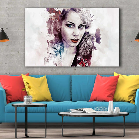 Tablou Canvas Abstract Girl Painted - clevny.ro