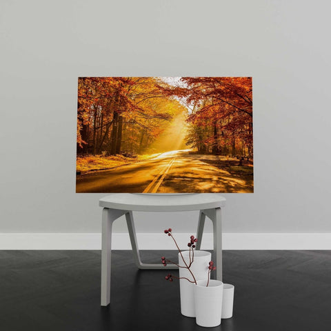 Tablou Canvas Autumn Road to Forest - clevny.ro