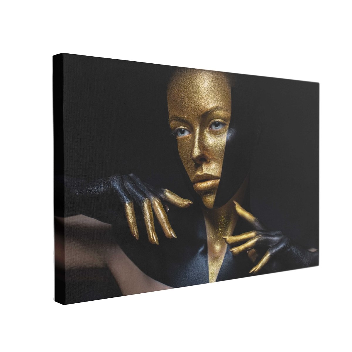 Tablou Canvas Black and Gold Leather - clevny.ro