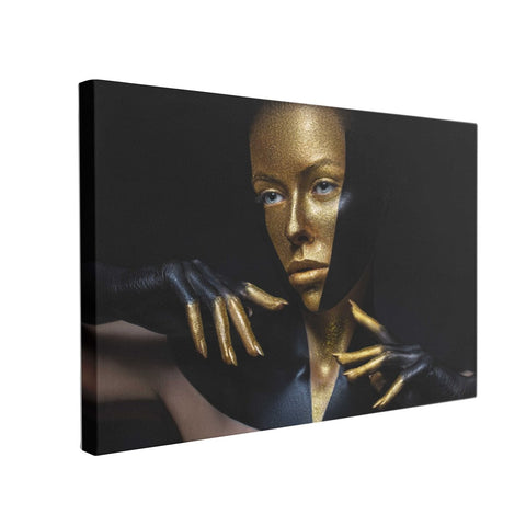 Tablou Canvas Black and Gold Leather - clevny.ro