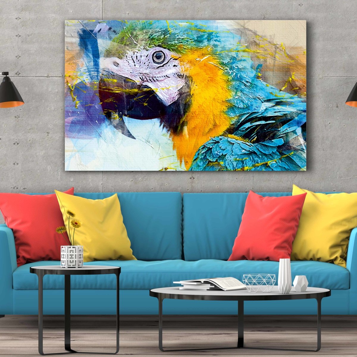 Tablou Canvas Blue Parrot - clevny.ro