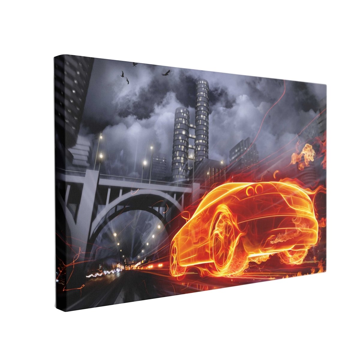 Tablou Canvas Car on Fire - clevny.ro