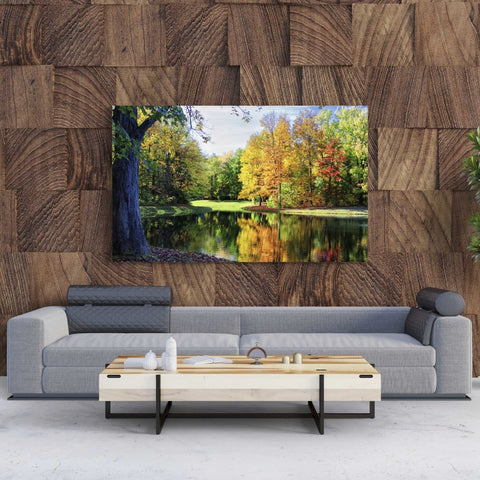 Tablou Canvas Colorful Trees Reflections - clevny.ro