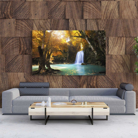 Tablou Canvas Deep Forest Waterfall - clevny.ro