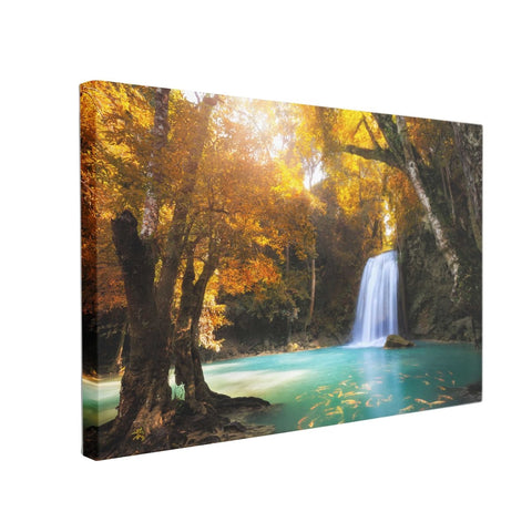 Tablou Canvas Deep Forest Waterfall - clevny.ro