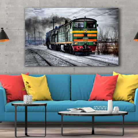 Tablou Canvas Diesel Locomotive in Russia - clevny.ro