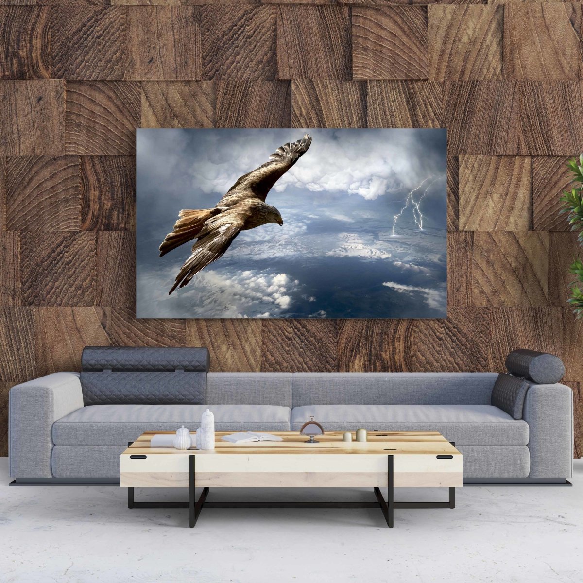 Tablou Canvas Eagle Above the Storm - clevny.ro