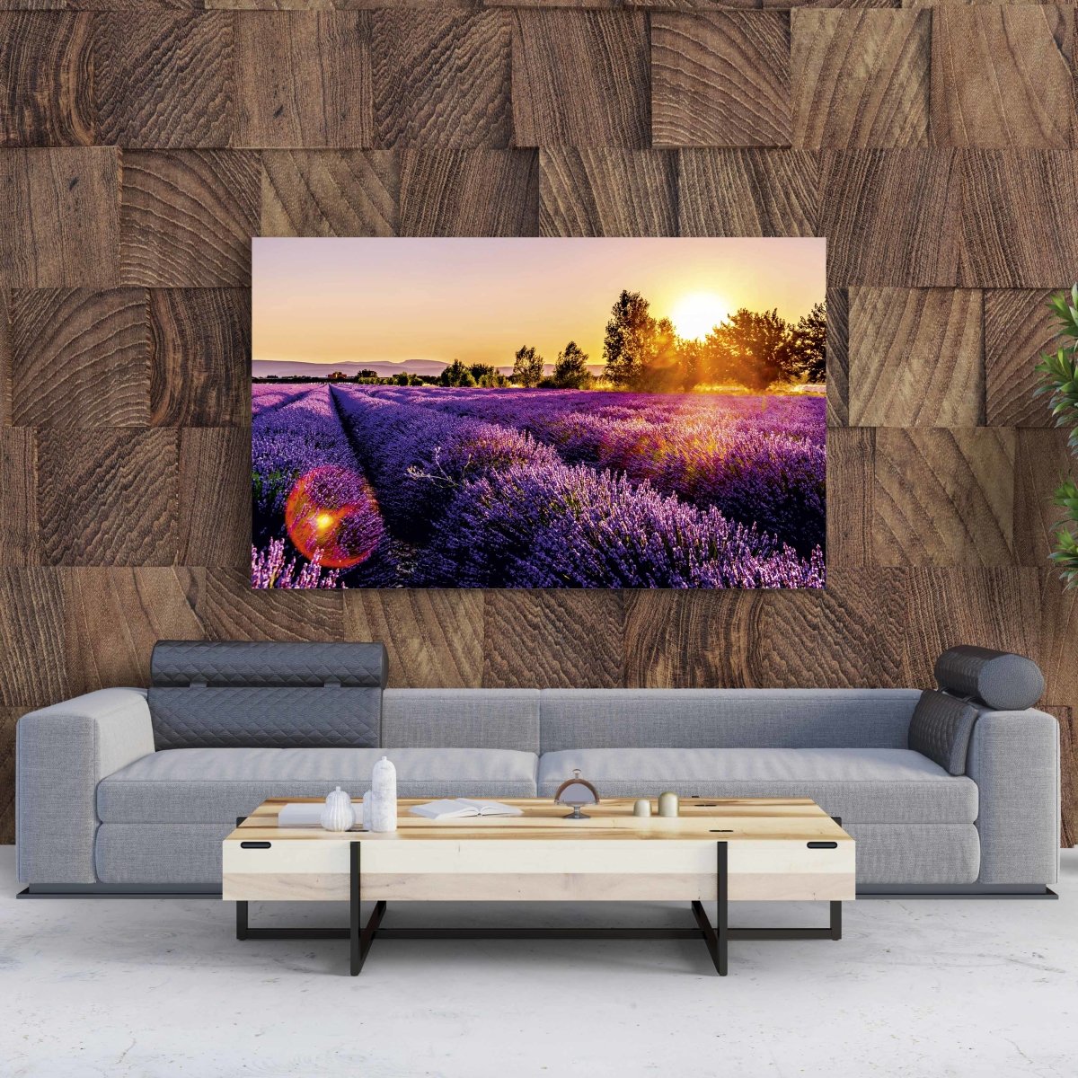 Tablou Canvas Endless Rows of Lavender Flowers - clevny.ro